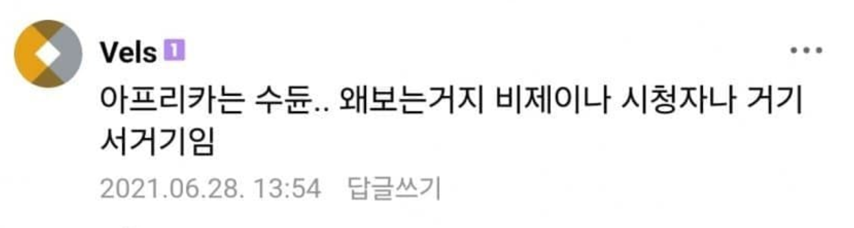 아프리카를 보는 게 이해가 안 간다는 우왁굳 공식 팬카페 회원